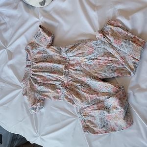 Floral short sleeve romper